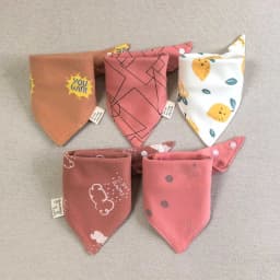 5pcs/lot Baby Bibs Triangle Double Cotton Bibs Cartoon Print Saliva Towel Baby Boys Girls Feeding Apron Cotton Bandana Bibs