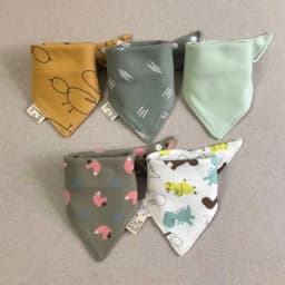 5pcs/lot Baby Bibs Triangle Double Cotton Bibs Cartoon Print Saliva Towel Baby Boys Girls Feeding Apron Cotton Bandana Bibs
