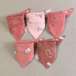 5pcs/lot Baby Bibs Triangle Double Cotton Bibs Cartoon Print Saliva Towel Baby Boys Girls Feeding Apron Cotton Bandana Bibs