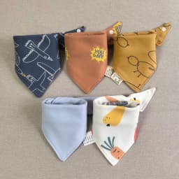 5pcs/lot Baby Bibs Triangle Double Cotton Bibs Cartoon Print Saliva Towel Baby Boys Girls Feeding Apron Cotton Bandana Bibs