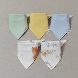 5pcs/lot Baby Bibs Triangle Double Cotton Bibs Cartoon Print Saliva Towel Baby Boys Girls Feeding Apron Cotton Bandana Bibs