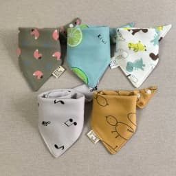 5pcs/lot Baby Bibs Triangle Double Cotton Bibs Cartoon Print Saliva Towel Baby Boys Girls Feeding Apron Cotton Bandana Bibs