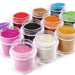 1 Bottle Caviar Nail Art Beads Decoration 24 Colors Micro Round Ball 0.6-1mm Nail Crystal Glass Beads 3D Nail Rhinestones #PG8/6