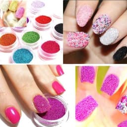 1 Bottle Caviar Nail Art Beads Decoration 24 Colors Micro Round Ball 0.6-1mm Nail Crystal Glass Beads 3D Nail Rhinestones #PG8/6