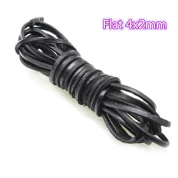 2m Black Color Real Genuine Leather Cord 2 3 4 5 6 8 mm Round Flat Leather Rope String Fit Necklace Bracelet DIY Jewelry Making