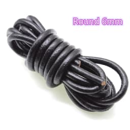 2m Black Color Real Genuine Leather Cord 2 3 4 5 6 8 mm Round Flat Leather Rope String Fit Necklace Bracelet DIY Jewelry Making