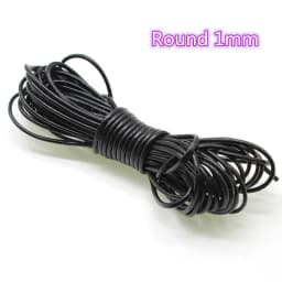 2m Black Color Real Genuine Leather Cord 2 3 4 5 6 8 mm Round Flat Leather Rope String Fit Necklace Bracelet DIY Jewelry Making