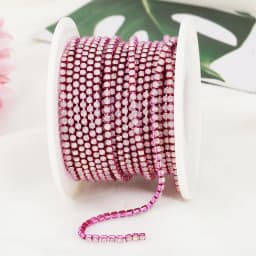 RESEN New Arrival Colorful Rhinestone Chains Dense Fancy Chain Apparel Sewing Glass Rhinestone Cup Chain With Colorful base