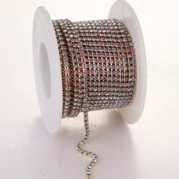 RESEN New Arrival Colorful Rhinestone Chains Dense Fancy Chain Apparel Sewing Glass Rhinestone Cup Chain With Colorful base