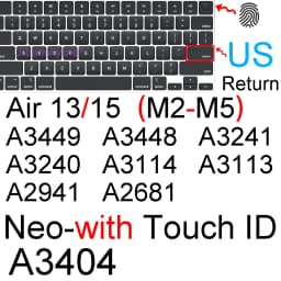 Keyboard Cover for Macbook Air 13 M5 M3 15 Pro 14 M5 13 M2 16 M4 12 Neo Silicone Protector Skin Case A3427 A3449 A448 A3404