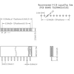 2.54mm Pitch Single Row Female 2~40P PCB Socket Board Pin Header Connector Strip Pinheader 2/3/4/6/10/12/16/20/40Pin For Arduino