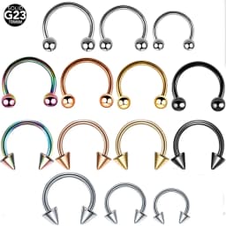 1PC Hot Sale Nose Horseshoe Ring Nose Septum Ring G23 Titanium Circular Piercing Ear Cartilage Tragus Body Jewelry Piercing