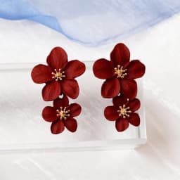 Red Color Women Dangle Earrings Geometric Pendants Gold Color Metal Hook Earrings Long Hang Earrings Pendientes Fashion Jewelry
