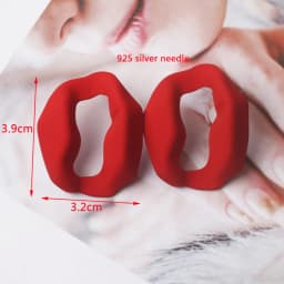 Red Color Women Dangle Earrings Geometric Pendants Gold Color Metal Hook Earrings Long Hang Earrings Pendientes Fashion Jewelry