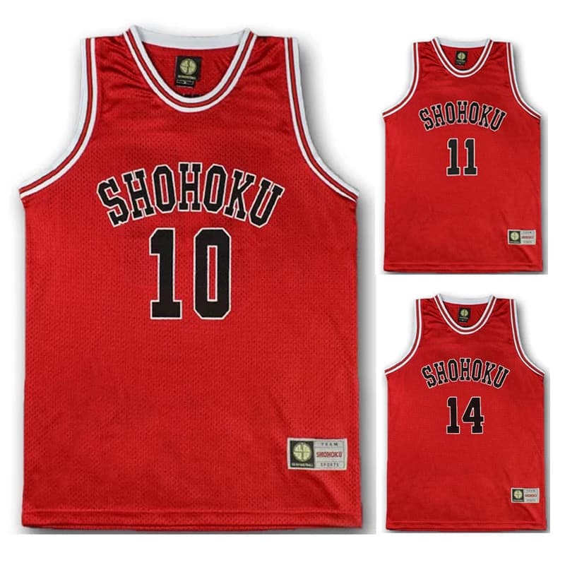 Anime Shohoku School Basketball Team Jersey 1-15 Cosplay Costume Sakuragi Hanamichi Rukawa Jersey Sports Wear Uniform Vest