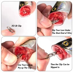 50pc Fishing Snap Power Clip Stainless Steel Speed Clip Quick Change Fast Link Connector for Crankbait Swimbait Minnow