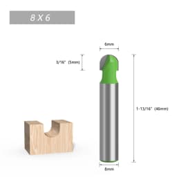LAVIE 1pc 8mm Shank Ball Nose End Mill Round Nose Cove CNC Milling Bit Radius Core Box Solid Carbide Router Bit Tools C08042