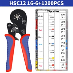 Tubular Terminal Crimping Tool Small Pliers HSC12 16-6 Large Terminal Precision Electrical Fixture Kit 0.08-16mm ²/ 30-5AWG