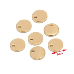 100pcs Gold/Rose Gold 6mm/8mm/10mm Stainless Steel Blank Stamping Dog Tags Charms Personalized with Any Words
