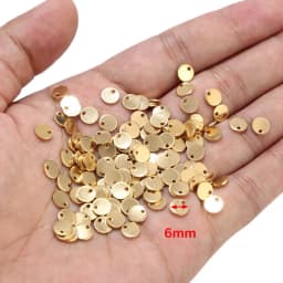 100pcs Gold/Rose Gold 6mm/8mm/10mm Stainless Steel Blank Stamping Dog Tags Charms Personalized with Any Words