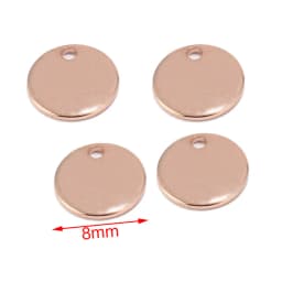 100pcs Gold/Rose Gold 6mm/8mm/10mm Stainless Steel Blank Stamping Dog Tags Charms Personalized with Any Words