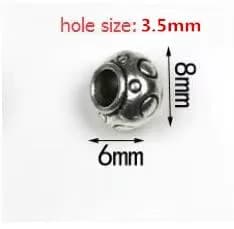 20Pcs/Lot Tibetan Antique Silver Carved Tube Spacer Beads/Metal Loose Bead Charms for Bracelet DIY Jewelry Making Accessories