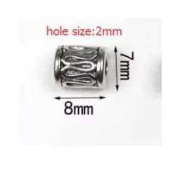 20Pcs/Lot Tibetan Antique Silver Carved Tube Spacer Beads/Metal Loose Bead Charms for Bracelet DIY Jewelry Making Accessories