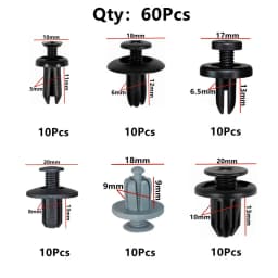 60Pcs 5mm 6mm 7mm 8mm 9mm 10mm Hole Car Bumper Rivet Fastener Auto Fender Trim Panel Screw Clips For Honda Nissan Toyota Hyundai