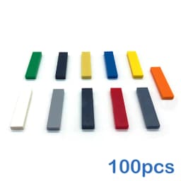 100pcs DIY Building Blocks Thin Figure Bricks Smooth 1x4 Dots Educational Creative Toys for Children Size Compatible With 2431