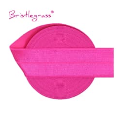 BRISTLEGRASS 2 5 10 Yard 1" 25mm Solid Shiny FOE Fold Over Elastics Spandex Satin Band Headband Underwear Dress Sewing Lace Trim