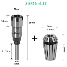 1/4" 8mm 1/2" Shank ER Router Bit Extension Rod Collet Engraving Machine Extension Milling Cutter for Wood