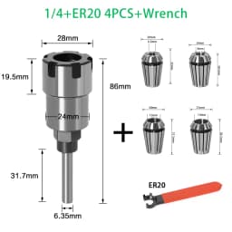 1/4" 8mm 1/2" Shank ER Router Bit Extension Rod Collet Engraving Machine Extension Milling Cutter for Wood