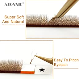 LAKANAKU High Quality YY Brown Lashes Premium Matte Individual Eyelash Faux Mink Y Volume Trays