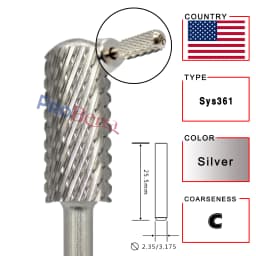 RolinStar 5.35 Small Round Top Barrel Gold Carbide Manicure Nail Drill Bit File Accessories 8 Different