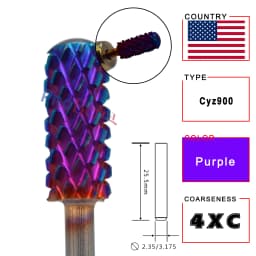 RolinStar 5.35 Small Round Top Barrel Gold Carbide Manicure Nail Drill Bit File Accessories 8 Different