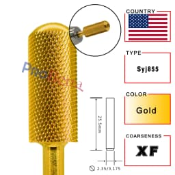 RolinStar 5.35 Small Round Top Barrel Gold Carbide Manicure Nail Drill Bit File Accessories 8 Different