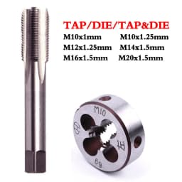 M10/M12/M14/M16/M15/M18/M20 Screw Thread Metric Tap Die Set Right Hand HSS Machine Threading Taper Plug Round Threading