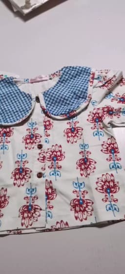 1-6Yrs Girls Floral Blouse Fall Full Water Lily Printing Patern Half Short Length Sleeve Kids Shirt for Girls Clothes Tops