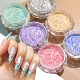 Super Shiny Gold Opal Nail Powder Mermaid Glitter Ultrathin Iridescent Flakes Nail Sequins Pigment Chrome Powder Manicure Decor