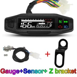 AD Universal Motorcycle Speedometer Digital Speed Meter LED Tachometer Dashboard Instrument Panel Meter LCD Display Y Bracket