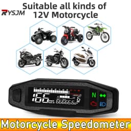 AD Universal Motorcycle Speedometer Digital Speed Meter LED Tachometer Dashboard Instrument Panel Meter LCD Display Y Bracket