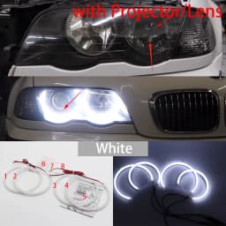 White & Amber Dual color Cotton LED Angel eyes kit ring DRL for BMW 3 series E46 sedan touring wagon coupe compact 1998-05