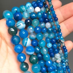Natural Stone Blue Turquoises Agates Tiger Eye Lapis Lazuli Amazonite Round Beads For Jewelry Making DIY Bracelet Accessories