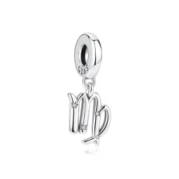Original 925 Sterling Silver Charms Beads 12 Zodiac A-Z Letters Virgo Aries Fit Brand Bracelets Necklaces Jewelry For Women