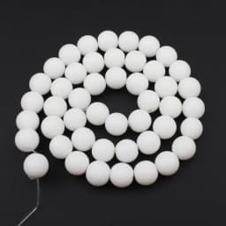 Natural Stone White Black Dull Polish Matte Agates Onyx Smooth Round Beads For Jewelry Making DIY Bracelet 15'' 4 6 8 10 12mm