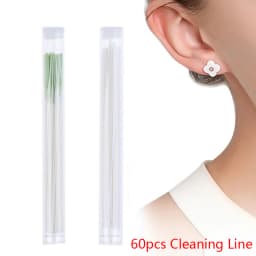 60Pcs Pierced Ear Cleaning Set Herb Solution Paper Floss Ear Hole Aftercare Tools Kit Disposable Earrings Hole Cleaner