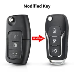 KEYYOU Modified Car Key Shell For Ford Focus Mondeo Focus Fiesta C Max S Max Galaxy Ranger 3 Buttons Flip Remote Key Case