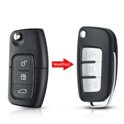KEYYOU Modified Car Key Shell For Ford Focus Mondeo Focus Fiesta C Max S Max Galaxy Ranger 3 Buttons Flip Remote Key Case
