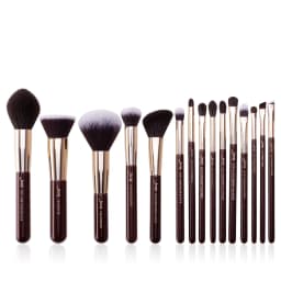 Jessup Makeup Brushes Set 15pcs Professional Makeup Brush Powder Eyeshadow Liner Foundation Blush Blending Zinfandel/Golden