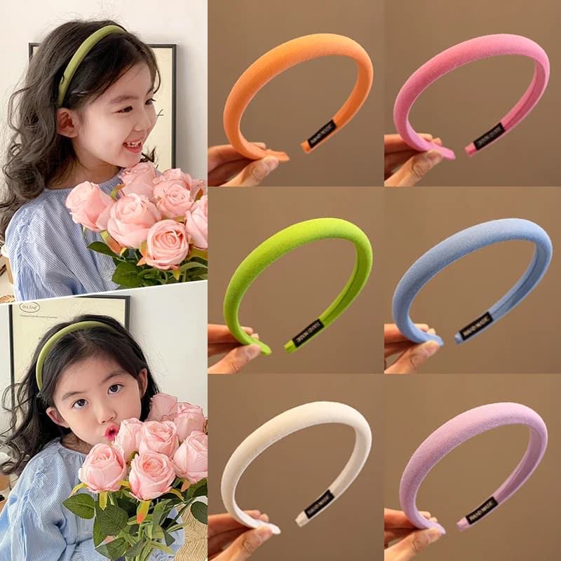 2026 New Children Cute Solid Color Hair Band Headwear Kids Simple Lovely Broadside Headband Baby Girls Acrylic Hair Accessories